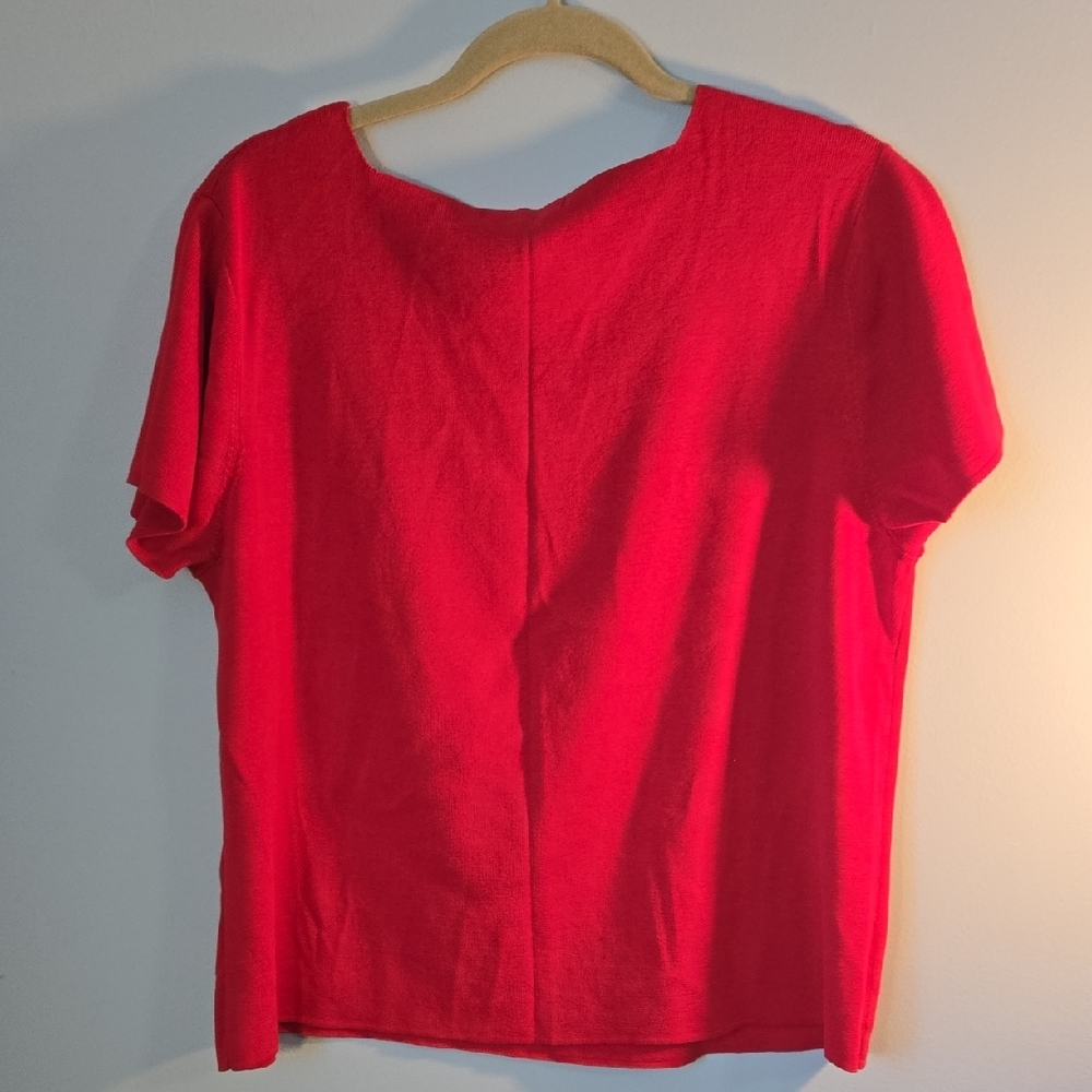 Coldwater Creek Business Top - Silk/Cotton Blend, Vibrant Pinkish/Red - Picture 4 of 8